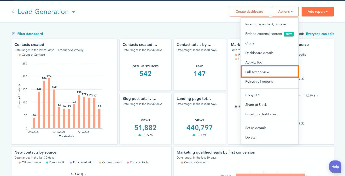 hubspot crm dashboard